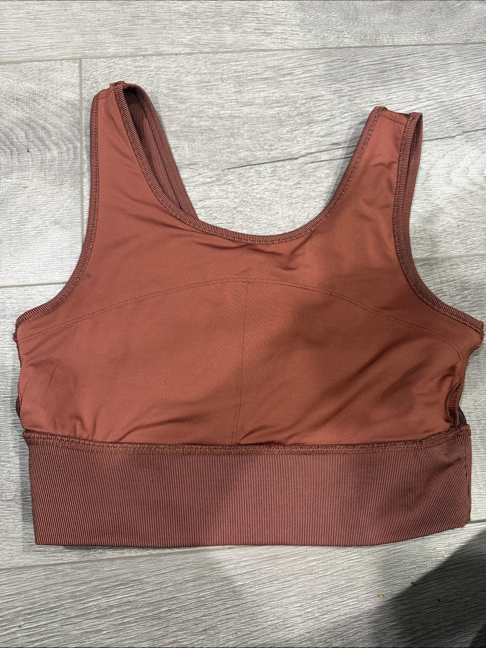 Zella Ribbed Crop Sports Bra in Brown - Picture 4 of 5